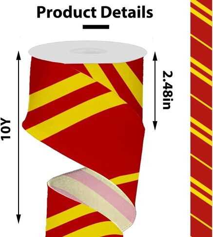 4 Rolls Wizardry Witchery Ribbon 2.5" x 3 Yards Colorful Burlap Ribbon for Wreath Crafting, Magic Stripes Wired Edge Ribbon for Gift Wrapping, Bows, Garlanad, Christmas Tree DIY Crafts in Saudi Arabia