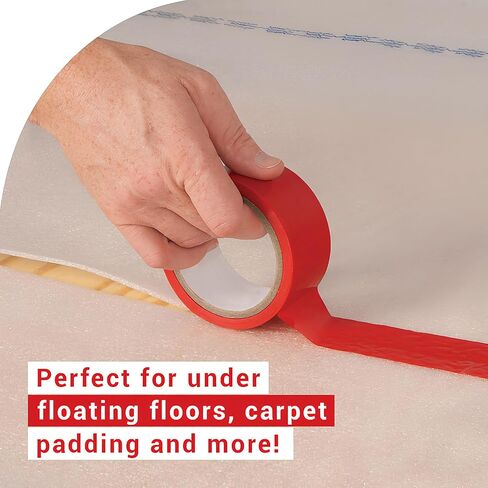 ELK - Vapor Barrier Tape, PE 9mm Polyethylene, Sealing Moisture Barrier Seam and Seal Tape for Crawl Space or Marine Use, Waterproof, 4 Inch x 180 Foot Roll - UV Resistant (Red) in Kuwait