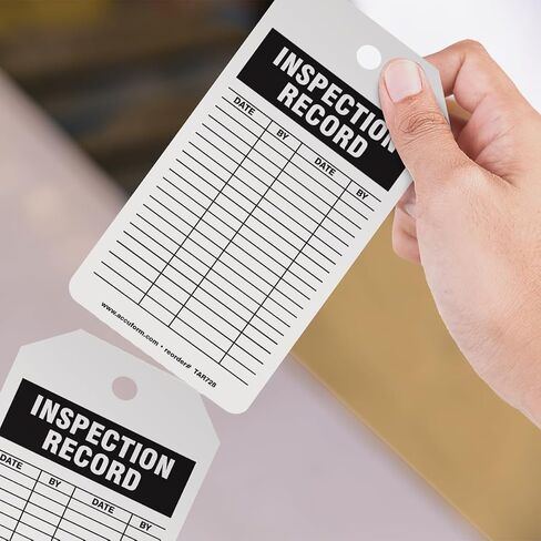 Accuform 250 Inspection and Status Record Tags by-The-Roll, Inspection Record, US Made OSHA Compliant Tags, Waterproof PF-Cardstock, Resists Tears, 6.25"x3", TAR728 in Saudi Arabia