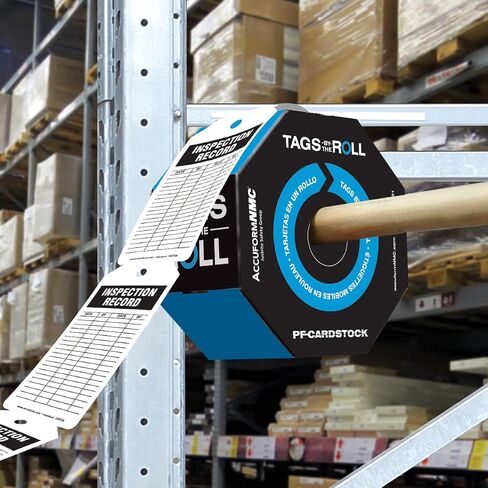 Accuform 250 Inspection and Status Record Tags by-The-Roll, Inspection Record, US Made OSHA Compliant Tags, Waterproof PF-Cardstock, Resists Tears, 6.25"x3", TAR728 in Saudi Arabia