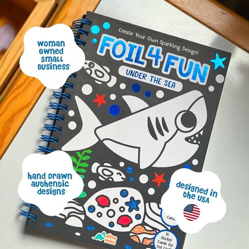 DINO MINI Foil4Fun - Foil Art for Kids - Craft Kits for Kids Ages 4-8 - Includes 16 Foil Art Pages and 16 Coloring Pages - Screen Free Birthday Gifts - Airplane Activities (Princesses & Fairies) in Saudi Arabia