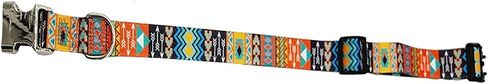 Polyester Dog Collar - Stylish Aztec Pattern | Stainless Steel Buckles - Soft Padding, Comfortable Wear, Adjustable Length | Water and Weather Resistant for All-Season - Medium in Saudi Arabia