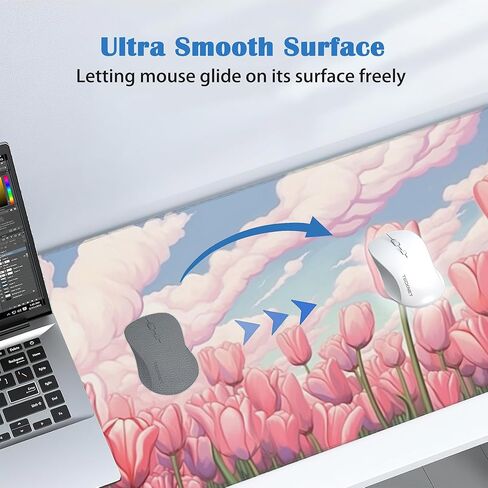 حصيرة Desepad Desk Mousepad Mousepad ، موسى تنعيم للسيطرة على السوائل ، وسادة الماوس المطاطية غير القابلة للانزلاق ، وحواف خياطة (31.5 × 15.7 بوصة) in Kuwait