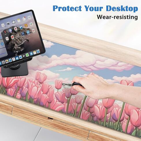 حصيرة Desepad Desk Mousepad Mousepad ، موسى تنعيم للسيطرة على السوائل ، وسادة الماوس المطاطية غير القابلة للانزلاق ، وحواف خياطة (31.5 × 15.7 بوصة) in Kuwait