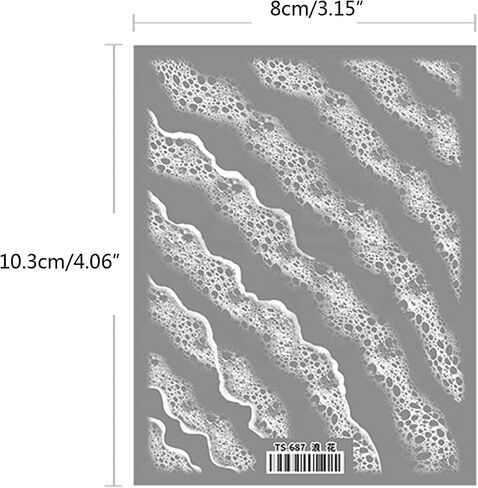 Transparent Stickers Resin Fillers Clear Film Sticker Simulation Wave Sticker with 3D Effect Sea Wave Painting Resin Sticker Filling Materials Resin Craft Art in Kuwait