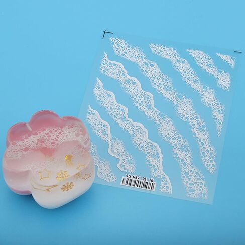 Transparent Stickers Resin Fillers Clear Film Sticker Simulation Wave Sticker with 3D Effect Sea Wave Painting Resin Sticker Filling Materials Resin Craft Art in Kuwait