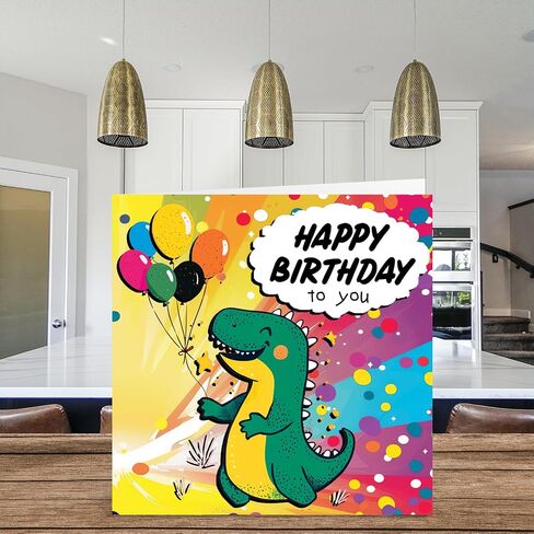 2nd Birthday Card Boy - Roarsome Dinosaur Party - Dinosaur Birthday Card for 2 Year Old Boy, Age 2 Boys Birthday Cards Second Birthday Card, 5.7 x 5.7 Inch Cute Greeting Card in Kuwait