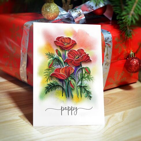 Japanese Peach Blossom Greeting Card | Happy New Year 3D Quilling Card Flower | Paper Handmade- Design Greeting Card for Christmas Birthday Anniversary - Love Mom with Envelop (Peach Blossom) in Saudi Arabia
