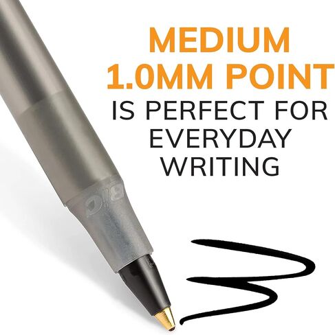BIC Round Stic Xtra Life Black Ballpoint Pens; Medium Point (1.0mm); 400-Count Pack of Bulk Pens; Flexible Round Barrel for Comfortable Writing; No. 1 Selling Ballpoint Pens in Saudi Arabia