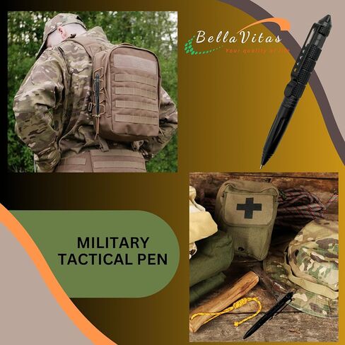 Military Tactical Pen, Emergency Glass Breaker Pen, Tactical EDC Pen, Multitool pen, Tungsten Steel Pen, Writing Fat Pen, 12 Ballpoint Pen Refills, 2 Waterproof Notebook (2 Pack) in Saudi Arabia