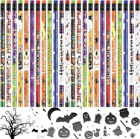 60 Pieces Halloween Pencils Bulk Pumpkin Ghost Trick or Treat Wooden Pencils with Eraser for Kids Students Class Reward Gift for Halloween Favors Supplies in Saudi Arabia