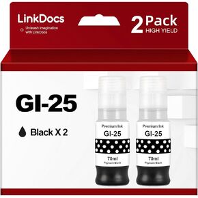 زجاجة حبر أسود GI-25 متوافق (2 حزمة) لزجاجة Canon Black GI-25 GI25 تعبئة الحبر تعمل لمطابعات Canon Maxify GX1020 GX2020 in Kuwait