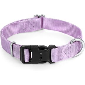 Mikivery Nylon Dog Collar with Quick Release Buckle Soft Adjustable Sturdy for Small Medium Large Dogs Violet,M