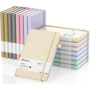 Lined Journal Notebook, 16 Pack, 180 Pages, A5 Journals for Writing, 100 GSM Thick Paper, Small Notebooks Daily Journal for Women Men Work, Business, School, Travel Supplies