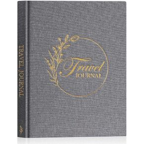 Lanpn Travel Photo Journal Book for Women Men with Prompt, Linen Travel Log Diary Scrapbook Notebook Memory Book with 15 Trips, Traveling Adventure Vacation Journal Travelers Gifts (Green, 110 Pages)