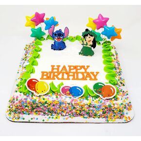 مجموعة Topper Cake Disney Stitch - 6 قبعات بلاستيكية - أحمر - أحمر