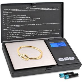 Smart Weigh SWS600 Elite Pocket Sized Digital Gram Scale,Jewelry Scale,Gram Scale,Nutrition Kitchen Scale, School Scale with Slim Design 600 x 0.1g, Black