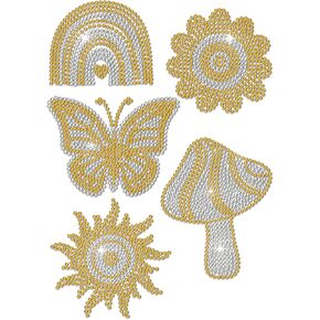 MAYJOYDIY Music Note Rhinestone Iron on Hotfix Transfer Decal White Music Iron On Rhinestone Crystal T-Shirt Transfer Heat Transfer Bling Patch Rhinestone Sticker for Jacket Bags Jeans Craft