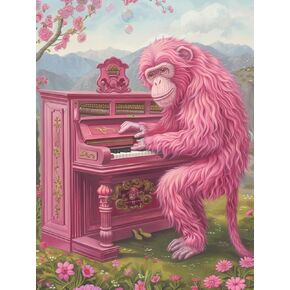 Ginfonr DIY 5D Diamond Art Kits for Adults, Orangutan Diamond Painting for Adults, Diamond Art Piano Full Drill, Diamond Art Kits Embroidery Rhinestone Craft for Home Wall Decor 12 * 16 Inch