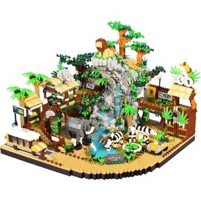 African Zoo Building Block Set, 4800pcs African Safari Building Blocks kit for Adults,Wildlife Park Building Sets with Lions Elephants Zebras Figurines,Ideal Gift for Adult Kids 10 12 14+