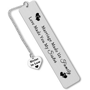 Bookmark Gifts for Sister in Law Wedding Gifts for Sister in Law Family Wedding Reunion Gift Step Sister Bonus Sister Unbiological Sister Friendship Gifts Reading Lovers Gifts Christmas Birthday Gift