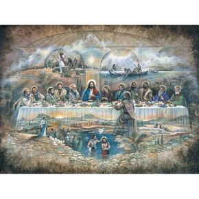 Bits and Pieces – 500 Piece Jigsaw Puzzle for Adults – Last Supper - Religious Jigsaw Puzzle by Artist Ruane Manning, Completed Puzzle Size: 18" x 24"