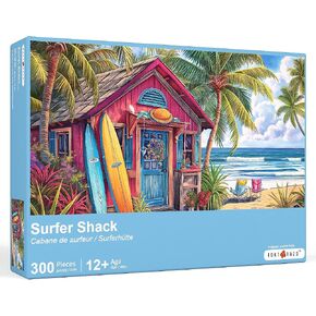 rokt&razo, Surfer Shack, 300 Pieces Jigsaw Puzzles, Moderate Challenge, Kids Puzzles, Family Game Nights, Finish Size 20.5 * 15.0 in