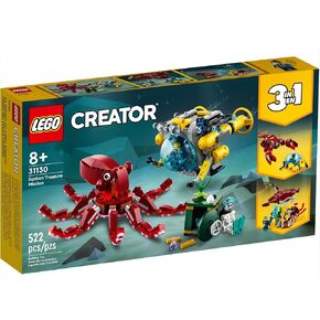 LEGO Creator 31130 Sunken Treasure Mission Submarine 3 in 1 Toy 8+ (522 Pieces)