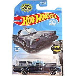 Hot Wheels Batman 5/5, Black/Blue TV Series Batmobile 307/365 50TH Anniversary Card