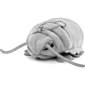 Isopod Plush Keychain Toy - Realistic Grey Isopod Stuffed Animals Keyring Pendant, Cute lice Plushie Toys for Backpack Handbag Charms, 5inchs