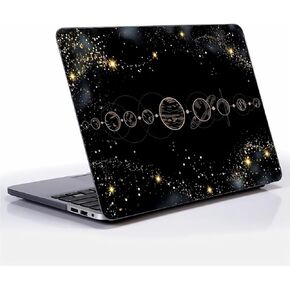 for MacBook Air 13 Inch Case, Black Case Sun and The Moon Shine Against Pattern 2018/2020 Version of A1932/A2179/A2337 Plastic Hard Shell Black Computer Case