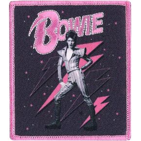C&D Visionary David Bowie Pink Bolts Patch, Multi Color