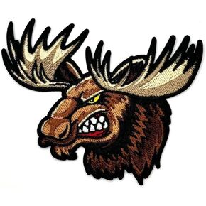 Moose Iron On Patch | Embroidered Hunting Animal Moose Applique Appliques Iron On/Sew On Patches for Clothing, Jeans, Hat, Backpacks, Hats, Jackets, Clothes (Size, 3.5")