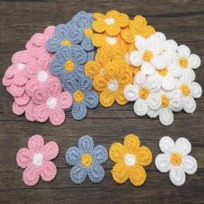 64pcs زهرة الخياطة على بقع زخرفية زينة زهرية زهري للملابس ، الحقائب ، الفنون الحرف ديكور ديي ، القبعات ، 16 قطعة/لون (لون مختلط)