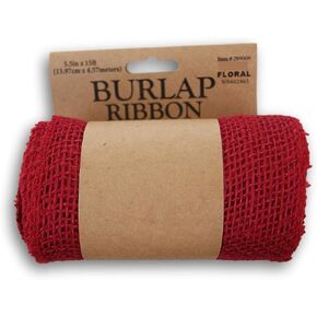 Red Burlap Ribbon Roll - 5.5" x 15'