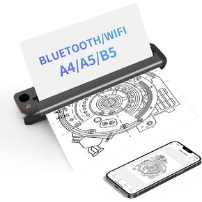 Rongta Portable Printers Wireless for Travel, Small WiFi & Bluetooth Mobile Thermal Inkless Printer for School/Office/Home Use, Compatible with Android,iOS & Laptop (F81)