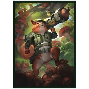 Fantasy North - SGT. Winston Spriggsly - Acorn Commander - 100 Smooth Matte TCG Card Sleeves - Fits Magic MTG Commander Pokemon and Other Card Games - Playing Card Sleeves (FN132S)