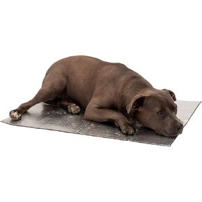 Furhaven Self-Warming Mat for Dogs Beds & Blankets, Electricity-Free & Reflects Body Heat - ThermaPup Reflective Thermal Insert - Silver, Large