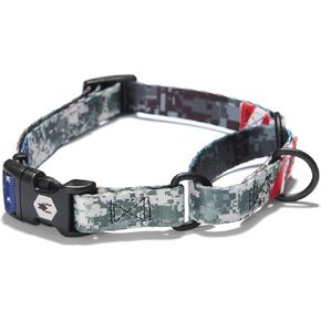 Wolfgang Heavy Duty Martingale Dog Collar with Quick Release Nylon Buckle for Walking & Training, DigitalDog Print, Medium