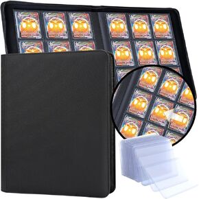 9 Pocket Top loader binder, Trading Card Binder Holds 288 Toploaders, Toploader Binder Comes with 25 Pcs Top Loaders, Fits for MTG, TCG & Sports Cards