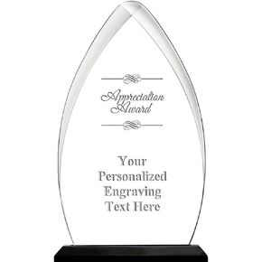 Appreciation Acrylic Award, 6.75"H Personalized Appreciation Award With Custom Engraving Prime