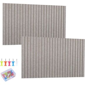 2Pcs Large Felt Cork Board Alternative, Large Cork Board for Office, 32x24 Slat Wall Paneling, Felt Bulletin Board Tiles with Thumbtacks for Office Wall Decor (Dark Camel)