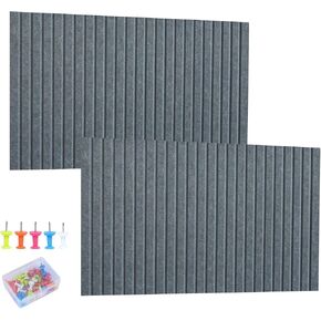 2pcs كبيرة اللوحة Cork Board البديل ، لوحة الفلين الكبيرة للمكتب ، وألواح الجدار Slat 32x24 ، والبلاط اللوحة ذات النشرات مع Thumbtacks لديكور جدار المكتب (جمل مظلم) in Kuwait
