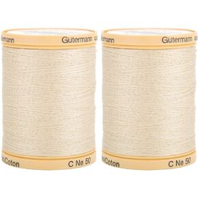 Gutermann 2-Pack Natural Cotton Thread Solids 876 Yards Each - Oak Tan (800C 928)