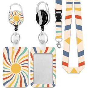 Astronaut and Alien Trippy Lanyards for Id Badges and Keys,Retractable ID Badge Holder with Detachable Lanyard,Teacher Nurse Office Worker Gifts