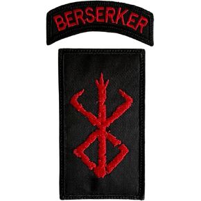 Almost SGT Viking Berserker Rune Logo Patch - 1.87 x 3.25 Inches, Black/Red, Rectangular, Embroidered, Sewing, Funny, Military, 1 Piece
