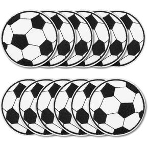 12 PCS Soccer Ball Patches ، Iron on Soccer Patches Pottored Secledique Football Football Patches Self Reshesive Seils On/Iron on Patch للملابس ، اللباس ، القبعات ، الجينز ، إكسسوارات DIY (2.83 بوصة)