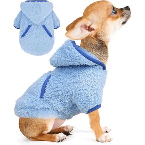 XXS Dog Sweater Winter Dog Sweaters for Small Dogs Girl, Fleece Hoodie Warm Puppy Sweaters for Chihuahua Teacup Yorkie Soft Stretchy Pet Outfit, Pink