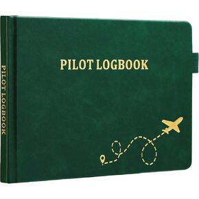 JUBTIC Pilot Logbook, Flight Log Book with 112 Pages to Record 48 Flights, Pilot Log Book for Professional, Student Pilots, Aviation Logbook(5.6 * 8.5")- Dark Green