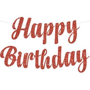 BEISHIDA Teal Blue Happy Birthday Banner - Pre-Strung Glitter Decorations, Sign for Women, Backdrop